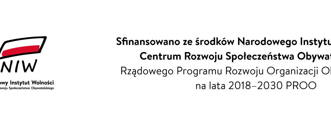 Dofinansowanie z Narodowy Instytut Wolności – Centrum Rozwoju Społeczeństwa Obywatelskiego